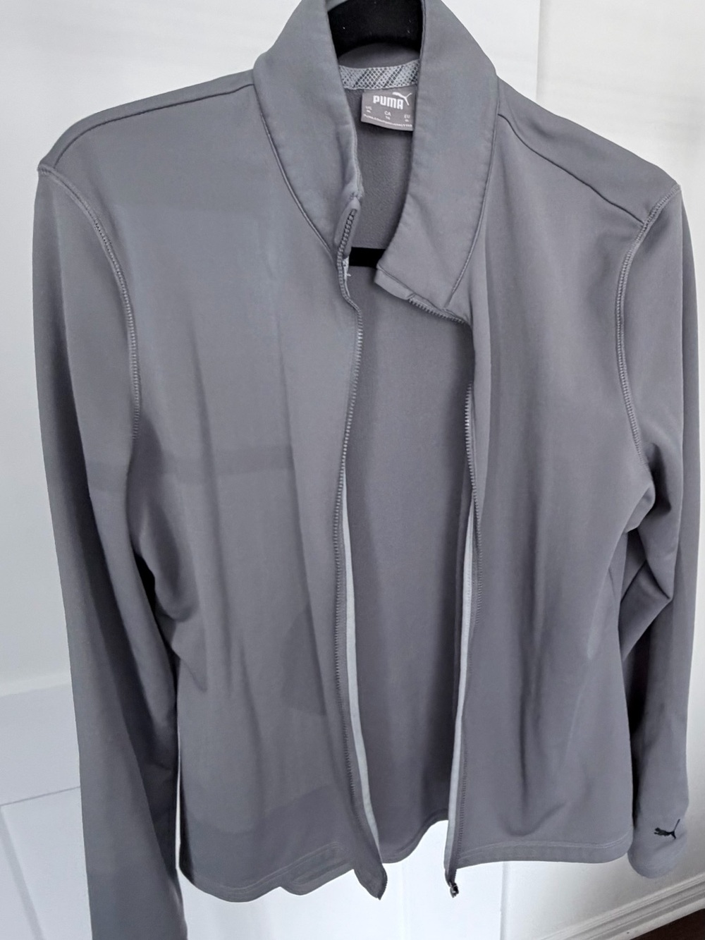 Puma Women's Gray Full-Zip Bomber Jacket